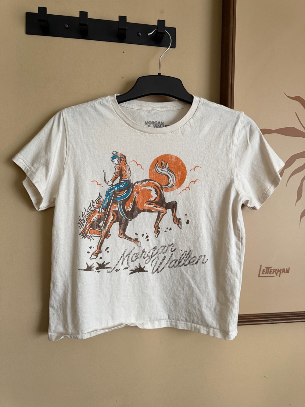 Morgan Wallen cropped graphic t-shirt in size M